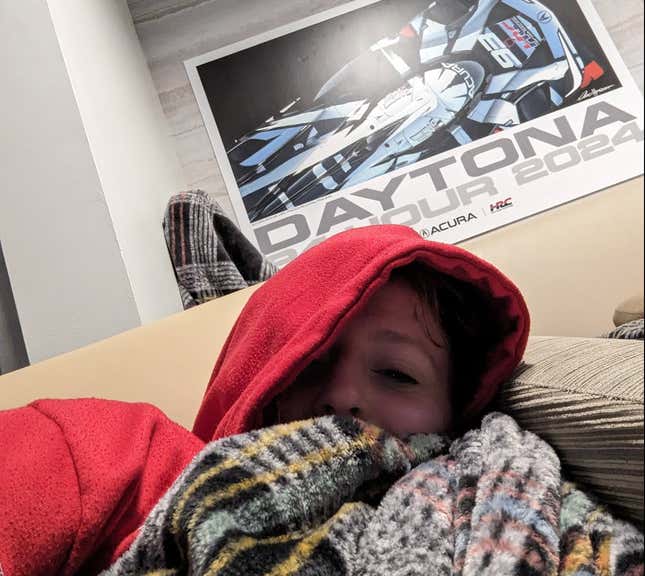 Una selfie de mi dormidera en el Rolex 24