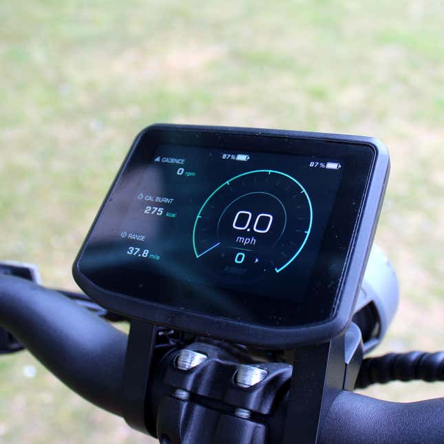 A photo of the screen on the NIU bike.