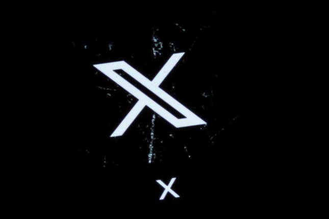 close up of X logo on X app on iPhone