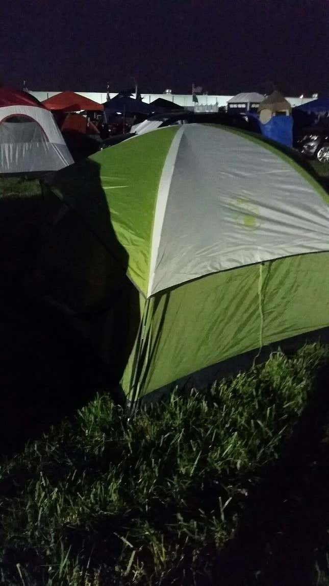 Image for article titled All Of The Terrible Ways I&#39;ve Camped At A Race Track: A Timeline