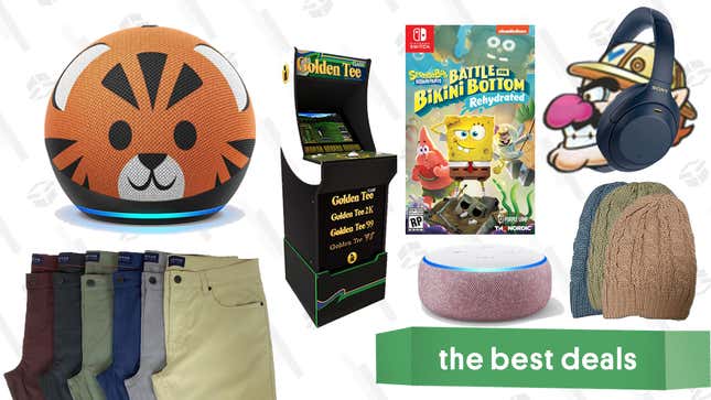 Image for article titled Wednesday&#39;s Best Deals: Amazon Echo Sale, Knit Caps, Golden Tee Arcade, Sony WH-1000XM4 Headphones, JACHS NY Men&#39;s Pants, and More