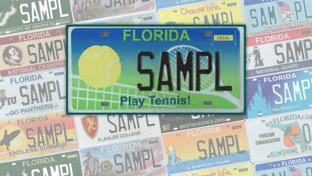 An image showing a personalised license plate design from Florida