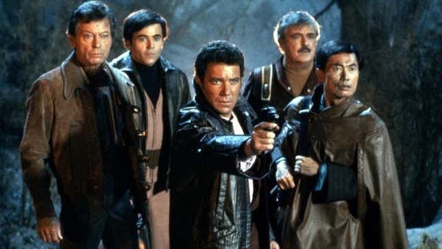 The Enterprise crew in Star Trek 3: The Search for Spock.