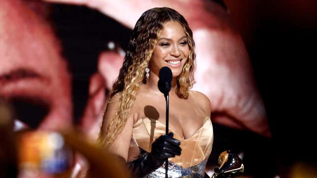 Beyoncé accepts Best Dance/Electronic Music Album for “Renaissance” onstage during the 65th GRAMMY Awards at Crypto.com Arena on February 05, 2023 in Los Angeles, California.