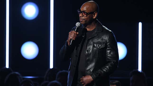 Comedian Dave Chappelle speaks onstage during the 60th Annual GRAMMY Awards on January 28, 2018, in New York City.