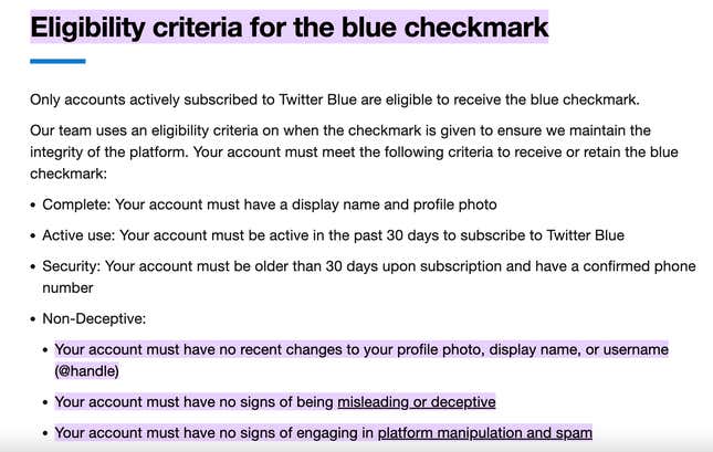Requirements for Twitter verification under Twitter Blue