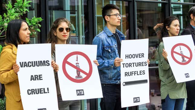 Image for article titled Thousands Of PETA Activists Descend On Hoover Headquarters To Protest Vacuum Cleaner That Spooked Dog