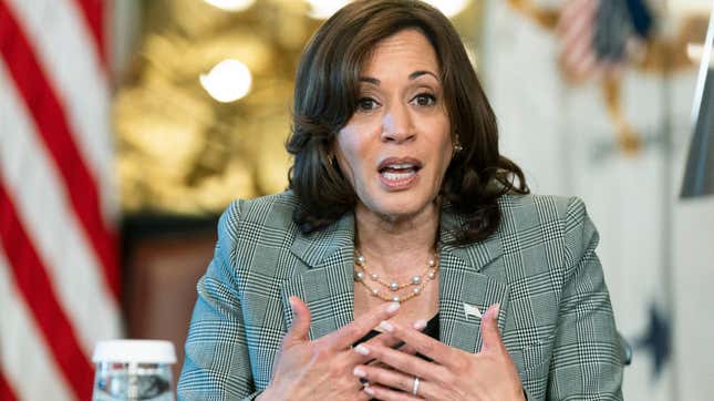 Vice President Kamala Harris speaks during a meeting with civil rights leaders and consumer protection experts to discuss the societal impact of Artificial intelligence, at the Eisenhower Executive Office Building on the White House complex, in Washington, Wednesday, July 12, 2023.