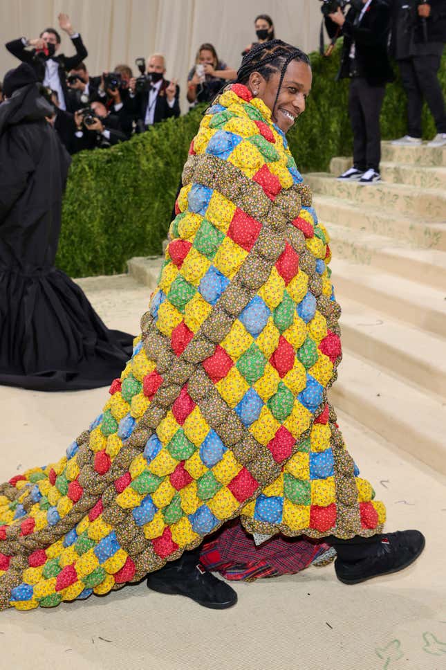 A$AP Rocky attends The 2021 Met Gala Celebrating In America: A Lexicon Of Fashion at Metropolitan Museum of Art on September 13, 2021 in New York City.