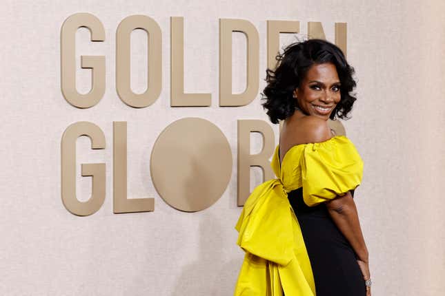 Sheryl Lee Ralph arrives on the red carpet at the 81st Annual Golden Globe Awards on Sunday, January 7, 2024.