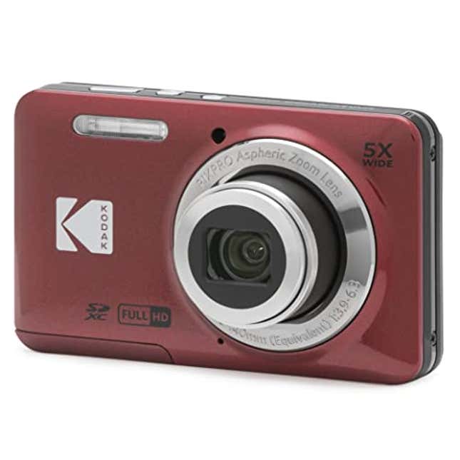 Image for article titled KODAK PIXPRO FZ55-RD 16MP Digital Camera 5X Optical Zoom 28mm Wide Angle 1080P Full HD Video 2.7" LCD Vlogging Camera (Red) Packaging May Vary, Now 13% Off