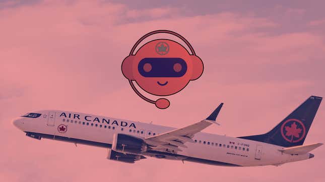 An illustration of a chatbot and Air Canada.