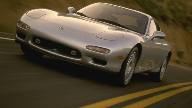 Silver FD Mazda RX-7 front-quarter view