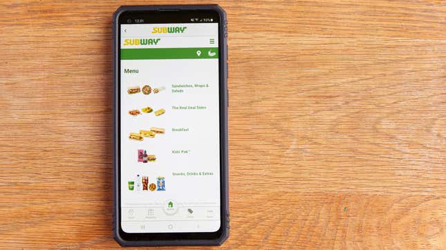 subway app on phone