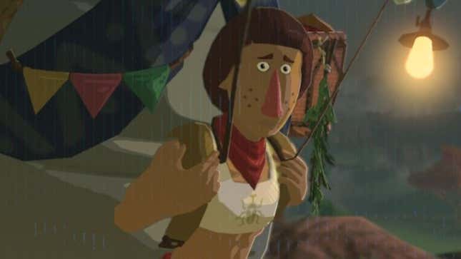 Beedle carries his wares on his back.