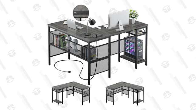 L-Shaped Computer Desk w/USB Charging Ports and Power Outlet | $168 | Amazon