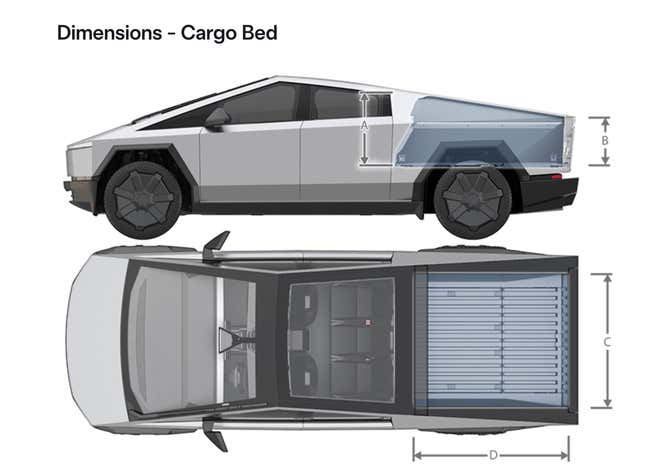 Image for article titled Even The Tesla Cybertruck’s Bed Length Is A Lie