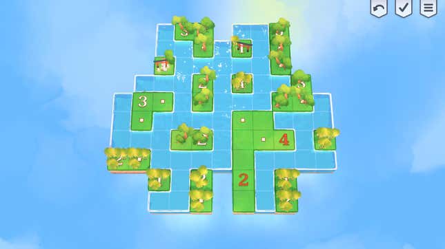 A nearly finished Nurikabe level.