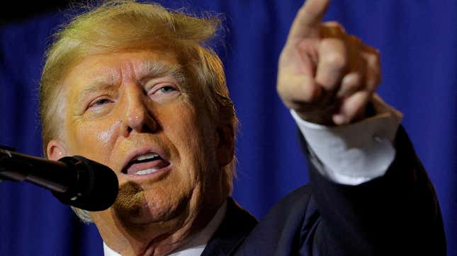 Former U.S. President and Republican presidential candidate Donald Trump attends a campaign event in Manchester, New Hampshire, U.S., April 27, 2023.