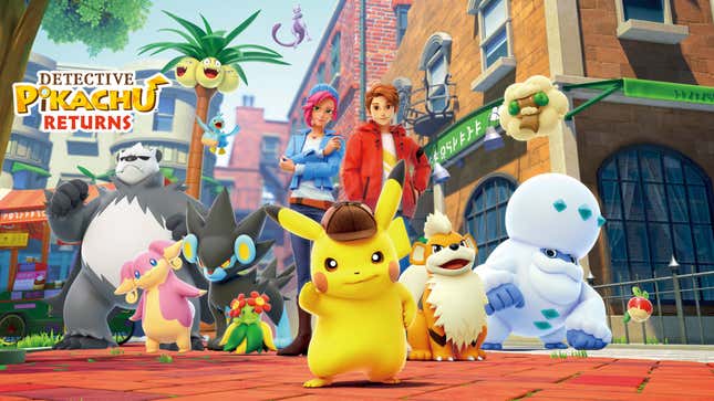 The cast of Detective Pikachu Returns.