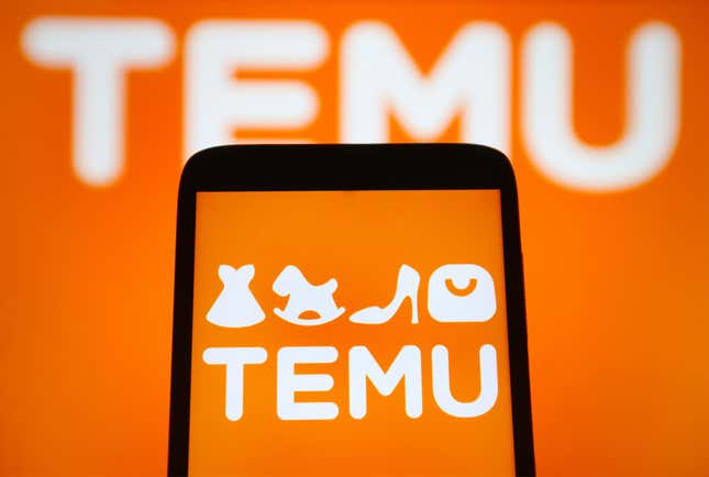 Temu on a smartphone and on a PC.