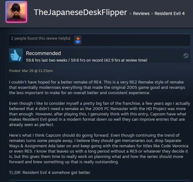 Resident Evil 4 Remake As Told By Steam Reviews