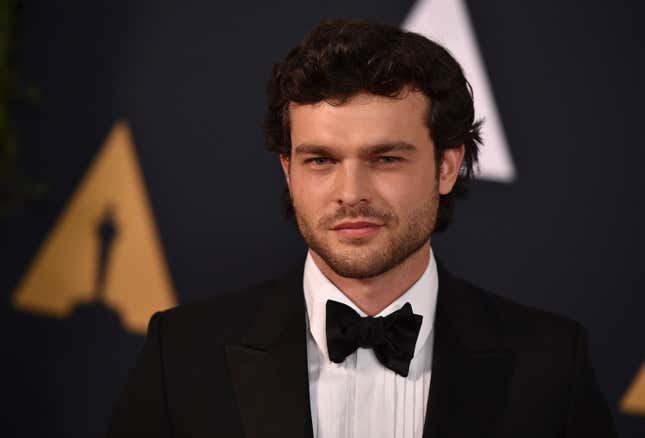 Alden Ehrenreich arrives at the 2016 Governors Awards on Saturday, Nov. 12, 2016 in Los Angeles. (Photo by Jordan Strauss/Invision/AP)