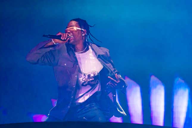 Travis Scott performs at The O2 Arena on August 07, 2022 in London, England. 