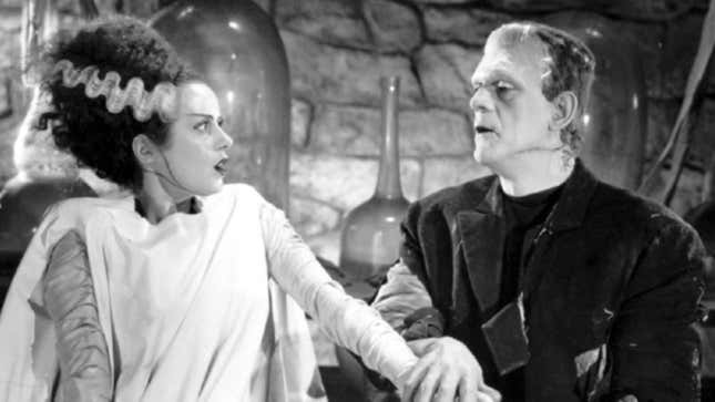 1935 yapımı Frankenstein'ın Gelini'nde Gelin ve Frankenstein.
