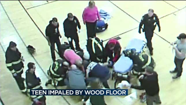 Eighth Grader Impaled By Gym Floor During Basketball Game