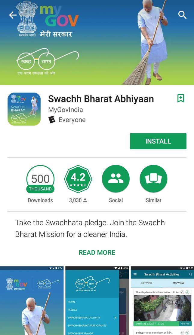 Image for article titled Amid privacy fears, a list of the many apps launched by the Modi government
