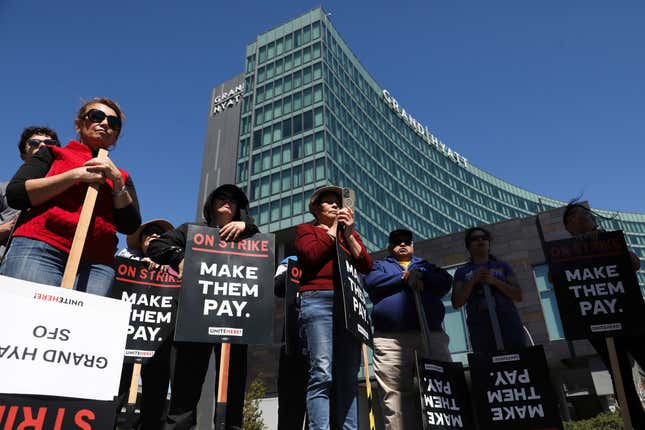 Image for article titled Hotel workers across the country keep going on strike