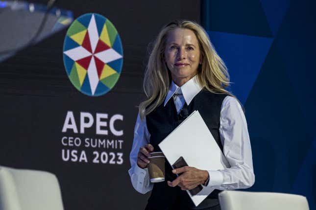 Laurene Powell-Jobs, founder and chair of the Emerson Collective, during the Asia-Pacific Economic Cooperation (APEC) CEO Summit in San Francisco, California, US, on Thursday, Nov. 16, 2023
