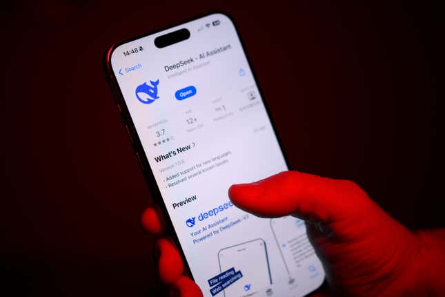 Image for article titled DeepSeek is being blocked by some app stores
