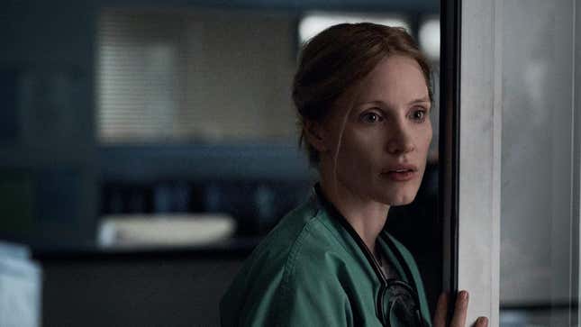 Jessica Chastain as Amy Loughren in Tobias Lindholm’s The Good Nurse.