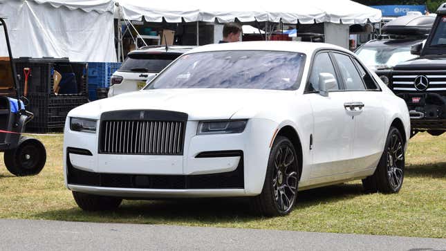 A white Rolls-Royce Ghost in Lakeville, Connecticut