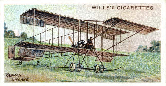 Image for article titled 11 Gorgeous Collectible Cards of Flying Machines From Over a Century Ago