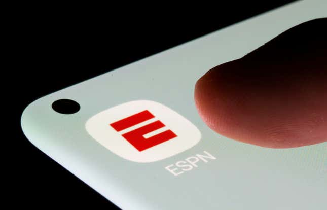 ESPN app on an iPhone