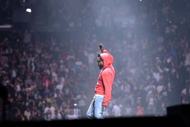 Kendrick Lamar performs onstage during The Pop Out – Ken &amp; Friends Presented by pgLang and Free Lunch at The Kia Forum on June 19, 2024 in Inglewood, California.