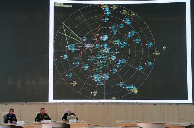 Spokesman for the Russian Defence Ministry, Major-General Igor Konashenkov (C) delivers a news conference dedicated to the crash of the Malaysia Airlines Boeing 777 plane operating flight MH17, in Moscow, Russia, September 26, 2016.