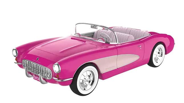 Barbie's pink Corvette, which apparently in this case is also a popcorn bucket?