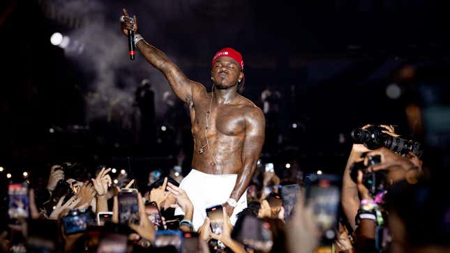 DaBaby performs on stage during Rolling Loud at Hard Rock Stadium on July 25, 2021 in Miami Gardens, Fla.