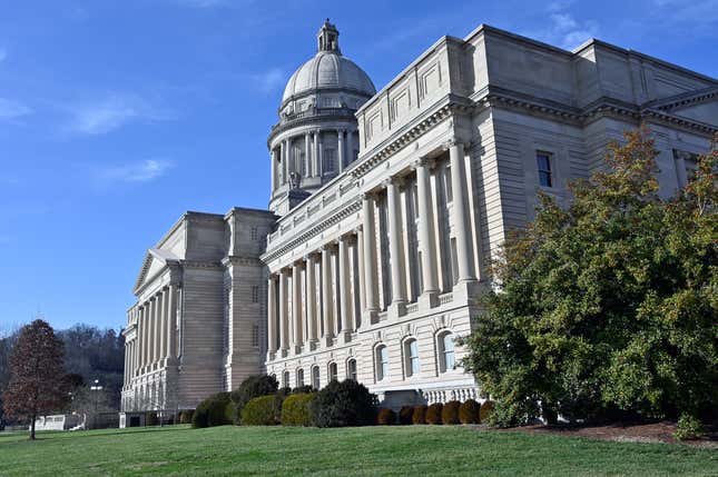 FILE - The Kentucky Capitol is seen, Jan. 14, 2020, in Frankfort, Ky. The Kentucky House voted Monday, March 11, 2024, to allow the state&#39;s smallest coal mining operations to reduce the number of miners with emergency medical training to be assigned for each underground shift. (AP Photo/Timothy D. Easley, File)