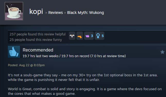 Image for article titled Black Myth: Wukong, As Told By Steam Reviews