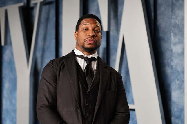 Jonathan Majors attends the 2023 Vanity Fair Oscar Party Hosted By Radhika Jones at Wallis Annenberg Center for the Performing Arts on March 12, 2023 in Beverly Hills, California. (Photo by Cindy Ord/VF23/Getty Images for Vanity Fair)