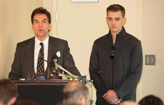 NOV 1, 2018 : Jack Burkman and Jacob Wohl speak to the media about alleged allegations against Robbert Mueller at the Holiday Inn in Rosslyn Va