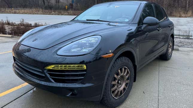2013 Porsche Cayenne front 3/4 view, finished project with Lightwerkz headlights and Rennline fog lights