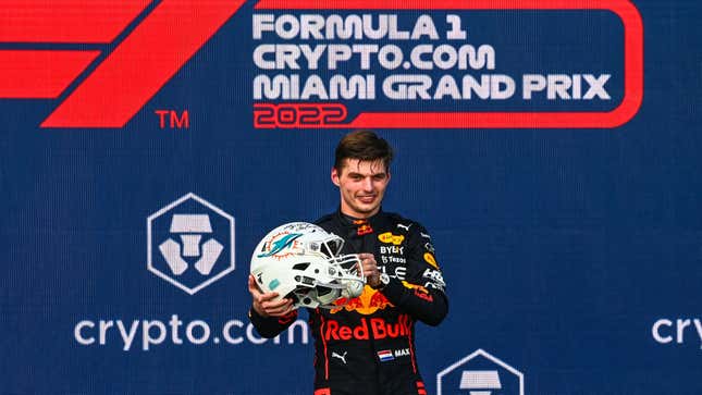 Max Verstappen after winning the 2022 Crypto.com Miami Grand Prix.