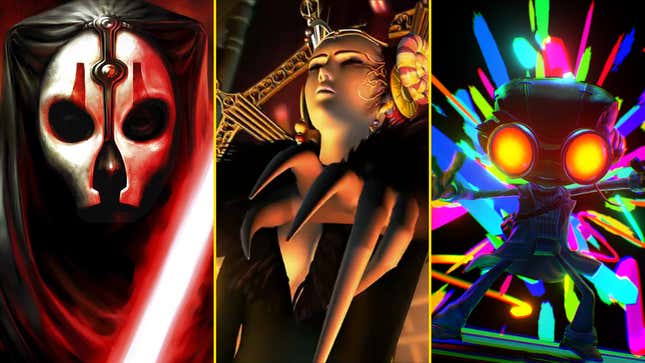 A composite image shows Darth Nihilus, Sorceress Edea, and Razputin.