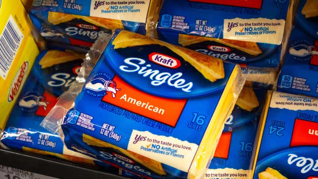 kraft singles in refrigerated aisle